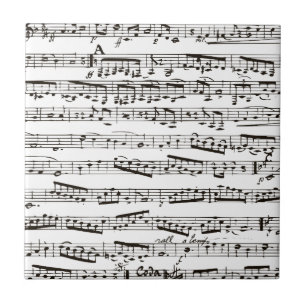 Black and white musical notes tile