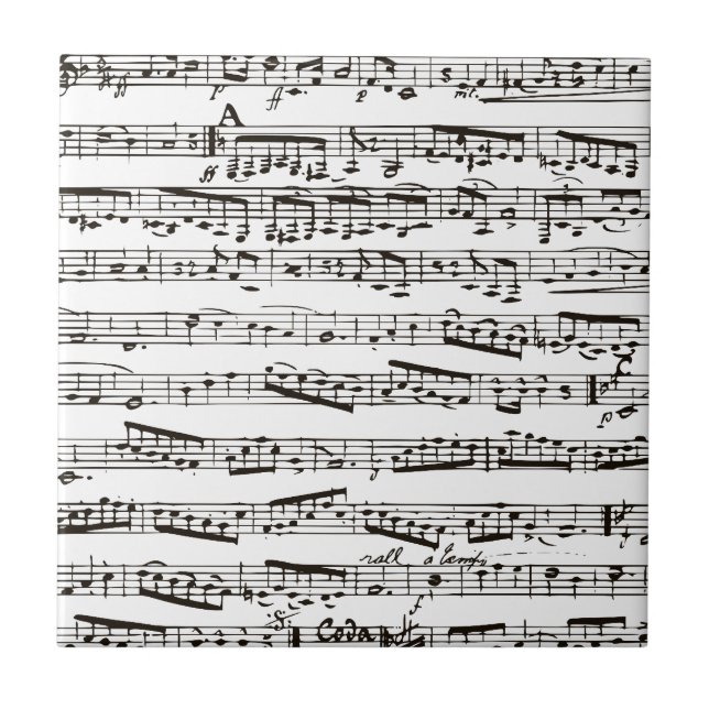 Black and white musical notes tile (Front)