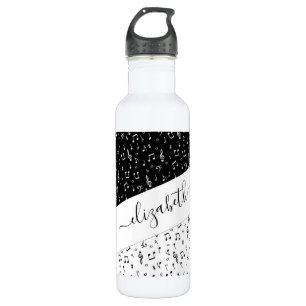 Black and white musical personalized   710 ml water bottle
