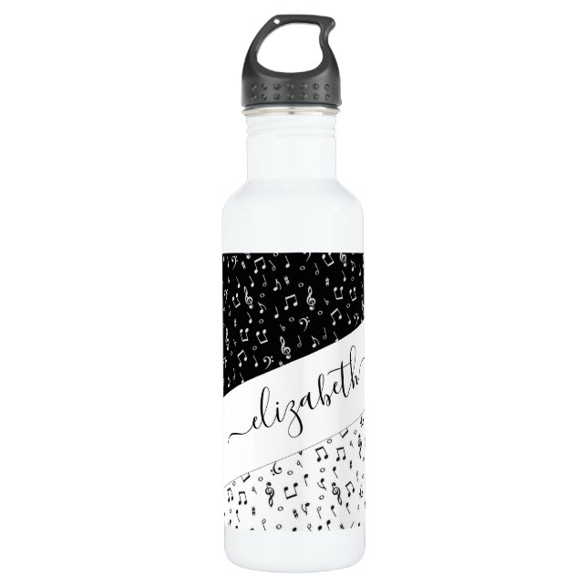 Black and white musical personalized   710 ml water bottle (Front)
