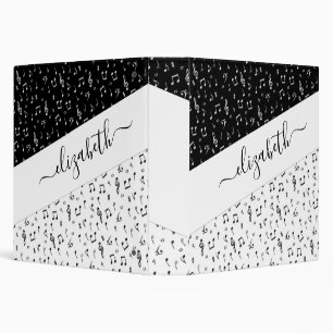 Black and white musical personalized   binder