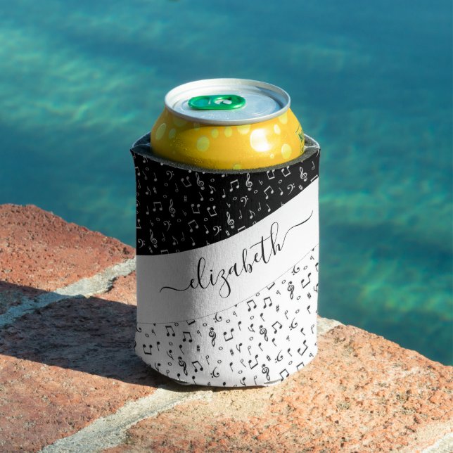 Black and white musical personalized  can cooler (In Situ Pool)