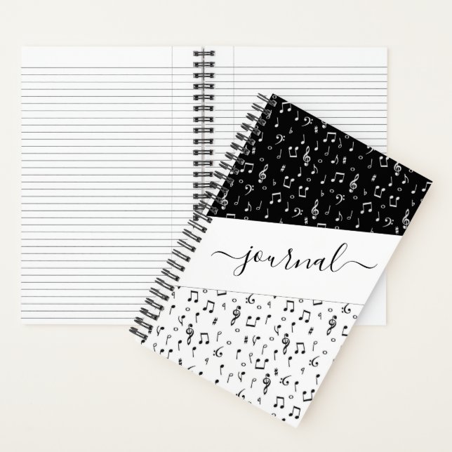 Black and white musical personalized   journal (Inside)