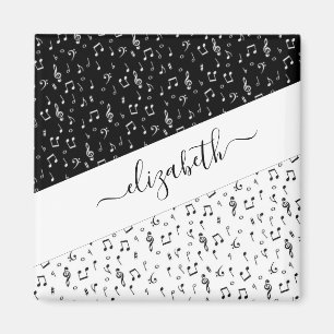 Black and white musical personalized  magnet