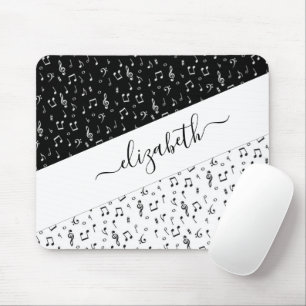Black and white musical personalized   mouse pad