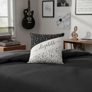 Black and white musical personalized   throw pillow