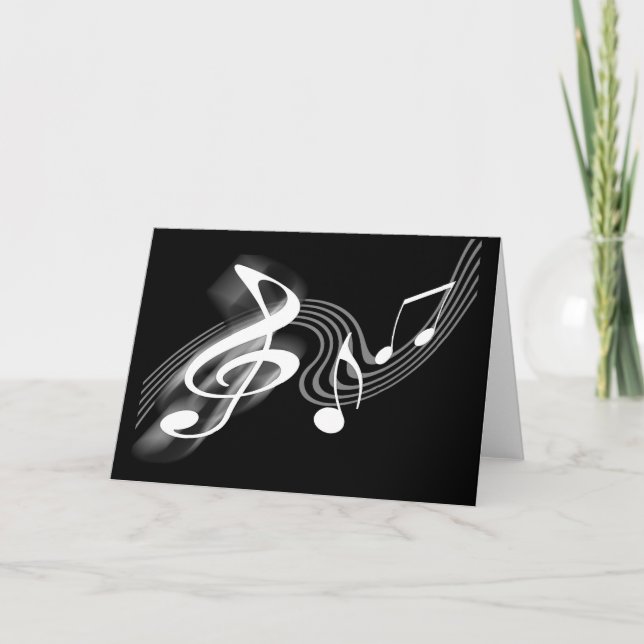 Black and White Musical Scale Card (Front)