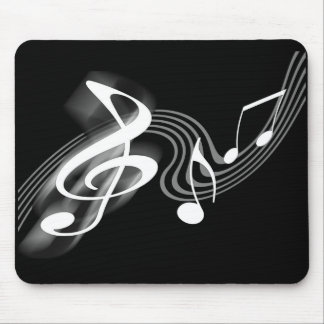 Black and White Musical Scale Mousepad