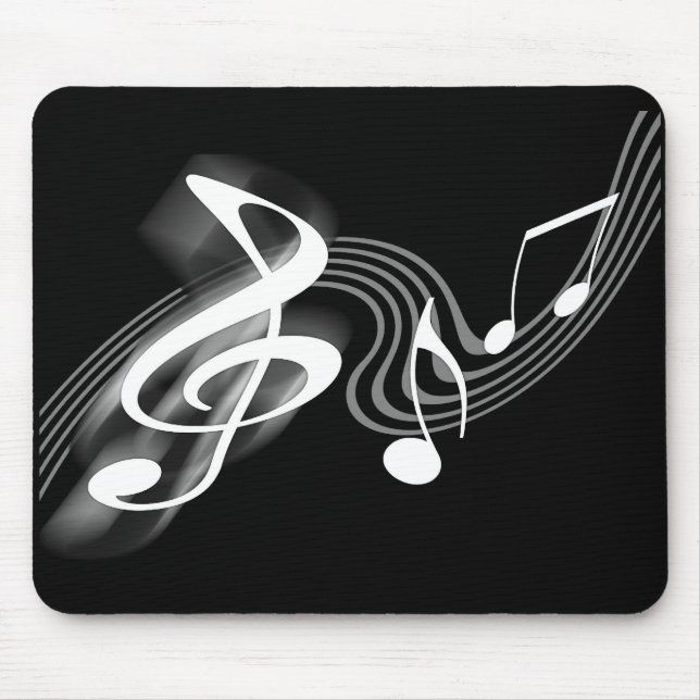 Black and White Musical Scale Mousepad (Front)