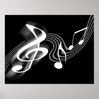 Black and White Musical Scale Poster
