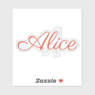Black and White Name Monogram Personalized Sticker