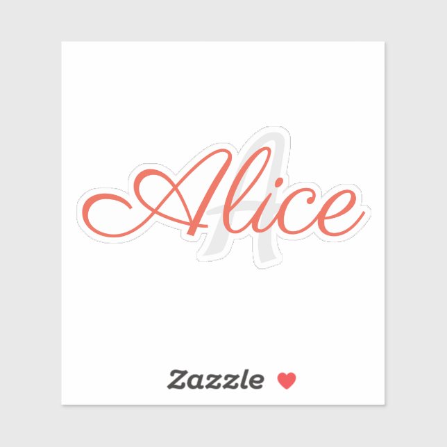 Black and White Name Monogram Personalized Sticker (Sheet)