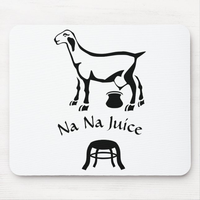 Black and White Nanny Goat Milking Stool Mouse Pad (Front)