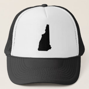 Black and White New Hampshire Trucker Hat