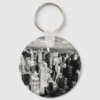 Black and White New York City Skyline Keychain