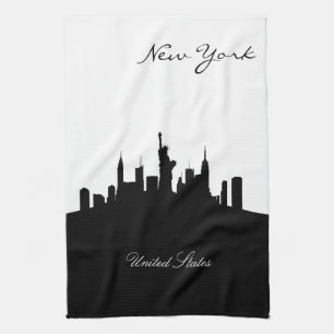 Black and White New York Skyline Kitchen Towel
