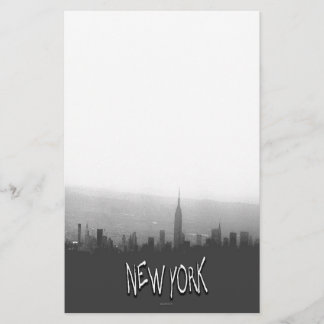 Black and White New York Skyline Stationary Stationery