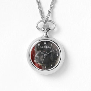 Black And White Newfoundland Dog Personalized Watch