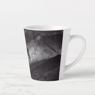 black and white night sky latte mug
