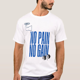Black and White No Pain No Gain Gym T-shirt