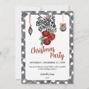 Black and White Noël Christmas Invitation