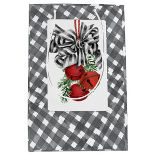 Black and White Noël Simple Medium Gift Bag