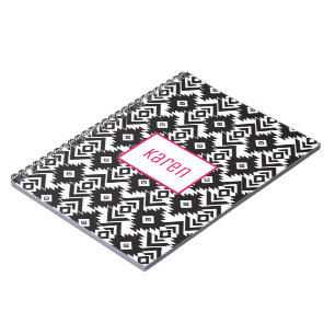 Black and white notebook, journal, record keeper notebook