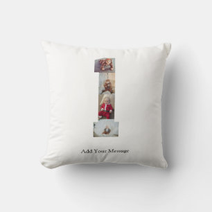 Black and White Number 1 Photo Collage Throw Pillow