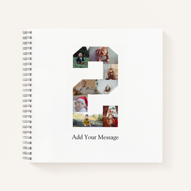 Black and White Number 2 Photo Collage Notebook (Front)