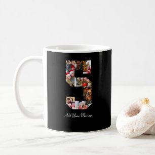 Black and White Number 5 Photo Collage Coffee Mug