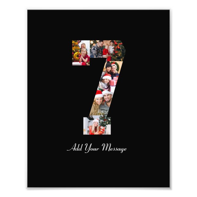 Black and White Number 7 Photo Collage (Front)