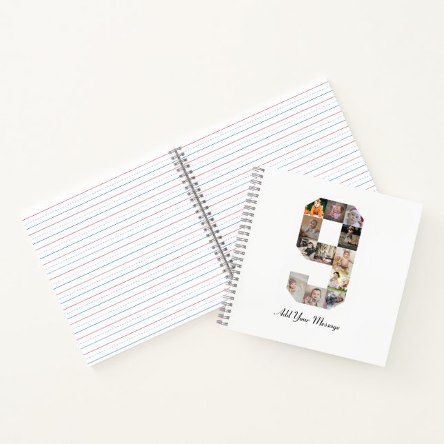 Black and White Number 9 Photo Collage Notebook (Inside)