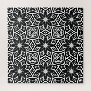 Black and white octagon jigsaw puzzle