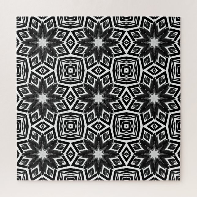 Black and white octagon jigsaw puzzle (Vertical)
