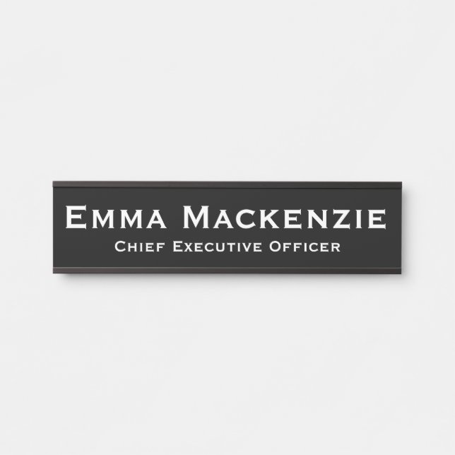 Black and White Office Door Sign (Front)