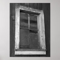 Black and White Old Barn Window