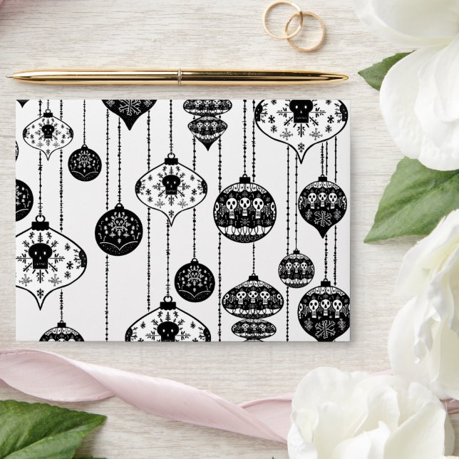 Black and White Old Fashioned Ornament Print Envelope (Wedding)