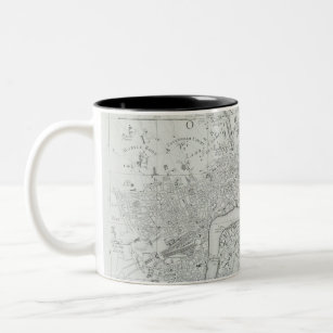 Black and White Old London City Map  Two-Tone Coffee Mug