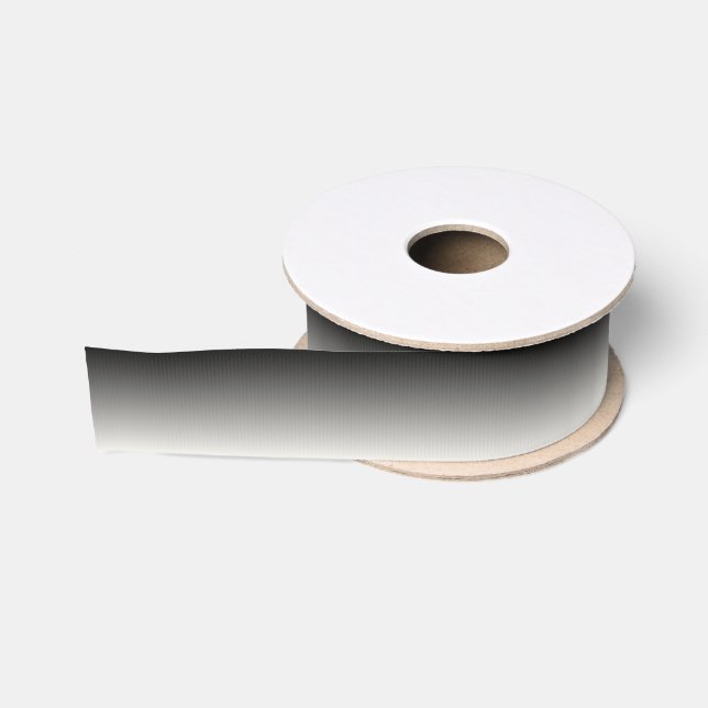 Black and White Ombre Grosgrain Ribbon (Spool)