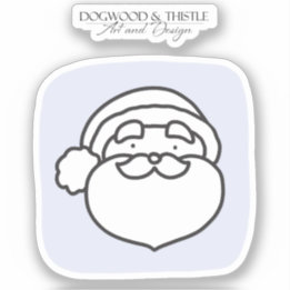 Black and White on Purple Doodle Christmas Santa