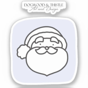 Black and White on Purple Doodle Christmas Santa