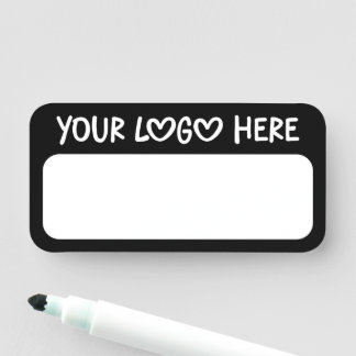 Black and White One Line Business Logo Name Tag