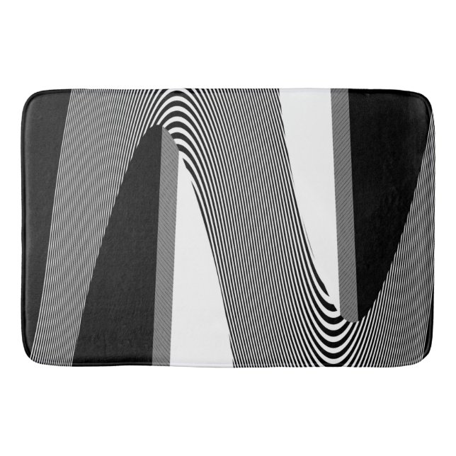 Black And White Op Art Design, Bath Mat (Front)