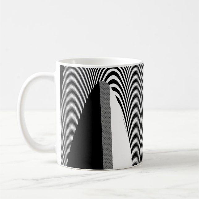 Black And White Op Art Design, Coffee Mug (Left)