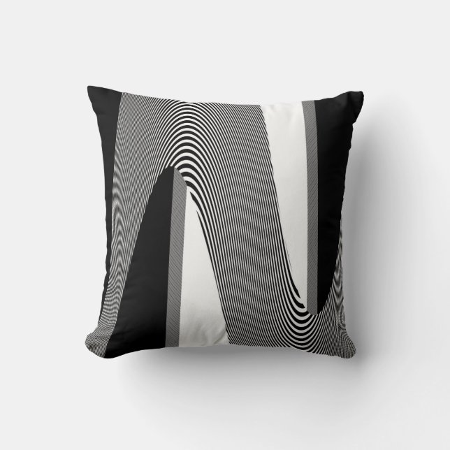 Black And White Op Art Design, Cushion (Front)