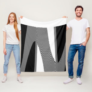Black And White Op Art Design, Fleece Blanket
