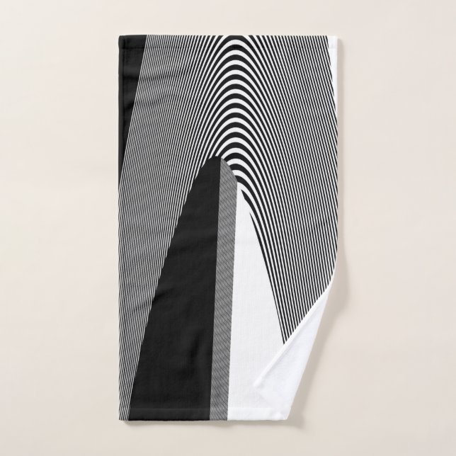 Black And White Op Art Design, Hand Towel (Hand Towel)