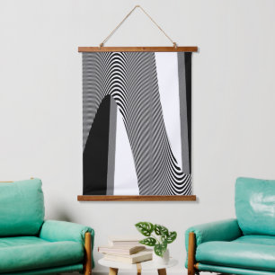 Black And White Op Art Design, Hanging Tapestry