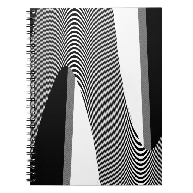 Black And White Op Art Design, Notebook (Front)