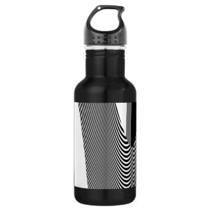 Black And White Op Art Design, Water Bottle